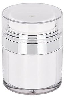 LUXTE Cream Jar Vacuum Bottle - Airless Pump Jar Empty Refillable Travel Cream Bottle, Portable Cosmetic Container Moisturiser Container, Moisturiser Pump Dispenser (15ML, 1PC)