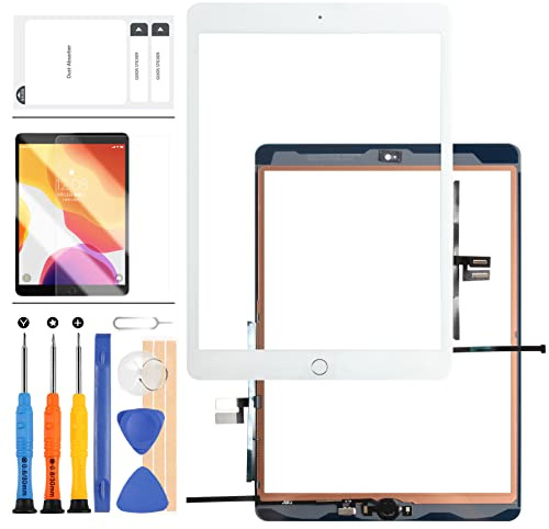 10,2 Zoll Bildschirm Compatible für iPad 7/8 2019 2020 7. / 8. Generation Bildschirm Ersatz A2197 A2198 A2200 A2270 A2428 A2429 A2430 Touch Digitizer Glas Panel Repari Kit (White + Home)