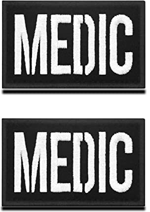 2 Pcs Taktisch MEDIC Medic Moral Bestickter Aufnäher mit Verschluss Patch, für Taktische Rucksäcke, Medizinische Taschen, Erste-Hilfe-Kits, Outdoor-Abenteuer-Kits, First Aid Pouch