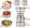 Lixada Camping Kochgeschirr Kit, 8-teiliges Camping Topf Pfanne Set, Edelstahl Geschirr Kochtopf Set mit Tellern, Tassen für Picknick, Outdoor-Camping, Wandern, Rucksackreisen
