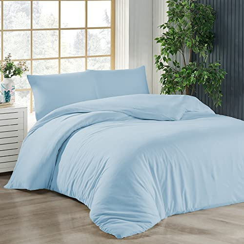 Livessa Bettwäsche 200x220 3teilig Baumwolle - Bettwäsche mit Reißverschluss: Bettbezug 200x220 cm + 2er Set Kissenbezug 40 x 80 cm, Oeko-Tex Zertifiziert, aus%100 Baumwolle Jersey (140 g/qm)