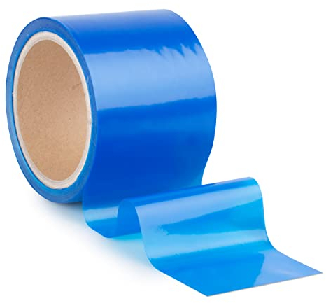 GRIP Eventbasics Flatterband farbig, 50 m x 70 mm, LDPE Folienband Stärke 50 µ, Absperrband nicht klebend zum Absperren, Markieren und Dekorieren auf Partys und Events, Farbe Blau