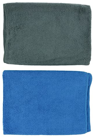 Kombi Bodentücher aus Mikrofaser - 1 Stück blau und 1 Stück grau, Größe 50 x 70 cm: einwandfreie und langlebige Reinigung für alle Arten von Böden