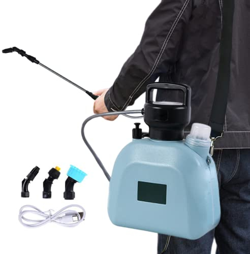 Hilai Pulverizador Eléctrico para jardín,pulverizador Plantas Batería Litio Recarga Mediante USB Boquilla Regulable 5L hidrolimpiadora bateria Azul