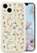 RALEAVO Flower Case for iPhone 15 (6.1), Girls Floral Silicone Shockproof Case Cover with Cute Patterns Protective Case for iPhone 15-Beige
