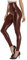Teemie Damen Kunstleder Leggings Thermo Leder High Waist Stretch Skinny Hose Leggins PU Lederhose Strumpfhosen Sexy Treggins Lederoptik Dünn Gefüttert Kunstleder Winter Braun XL