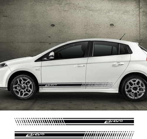 IBLUON Auto-Seitenlinien-Aufkleber, Auto-Vinylfilm, Sport-Streifen-Aufkleber, für Fiat Bravo 1 2 182 198 2007 2009, Tuning-Zubehör