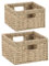 YheenLf Aufbewahrungskorb, 2er-Pack Körbe (30x30x17.5cm/25.5x25.5x16cm), Korb geflochten, Stapelbare Regalkörbe, Aufbewahrungsboxen für Schlafzimmer und Badezimmer, Schöner Basket, Seegras
