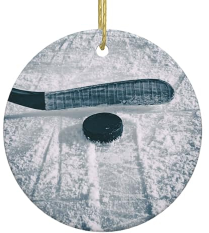 Elegante Hockey-Sport-Weihnachts-Keramik-Ornamente – ideale Dekoration für festliche Jahreszeiten
