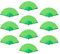 sourcing map Folding Fan Vintage Handheld Fans Plastic Folding Hand Fan Craft Folding Fan for Halloween Party Wedding Dancing Decoration Gifts 42x23cm/16.54x9.06,Pack of 10 (Dark Green)