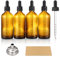 4 oz Dark Amber Glass Dropper Bottles with Measured Dropper, 4 Pack- 120ml Thick Tincture Bottles with Measurement Eye Dropper, Leakproof Essential Oils Bottles for Health, Personal Care & Beauty