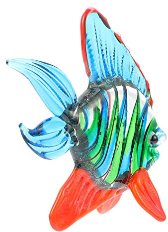 VINTORKY 1Stk Fischverzierung aus Glas Figuren Wohnkultur Fisch deko Figur bürodeko büro Dekoration Ornament Tier Tischdekoration Fischfiguren aus Glas Seeglas Kunsthandwerk Statue