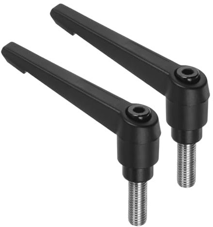 QUARKZMAN 2 Stück Klemmhebel Griff M10 x 28mm Außengewinde Schraube Edelstahl 304 mit Zinklegierung Verstellbare Handgriff Spannhebel für Werkzeugmaschinen Schweißgeräte Druckgeräte, Schwarz