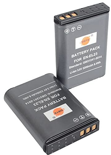 DSTE 2pcs EN-EL23 Rechargebale Li-ion Battery Compatible for Nikon Coolpix P600, Coolpix S810c, Coolpix P900S Digital Camera