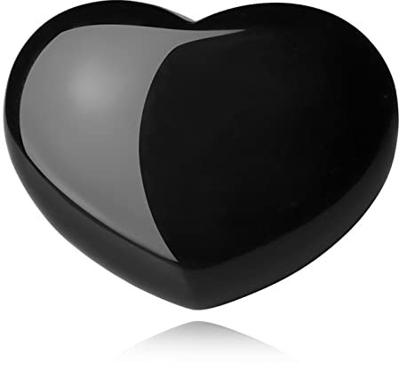 XIANNVXI Cristal en Forme de Coeur Pierres Obsidienne Cristaux de Guérison Naturels Pierre d'Inquiétude Polie pour la Maison, Méditation, Cadeau d'Anniversaire