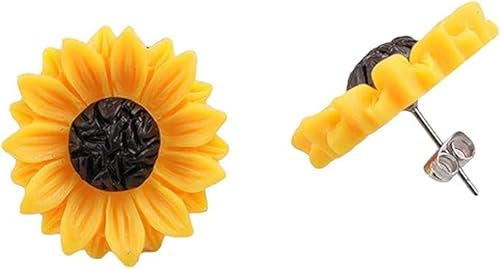 15 mm Sonnenblumen-Ohrstecker aus Kunstharz, Schmuck, Geschenke für Frauen, Mädchen, Damen, 1, Harz, 1