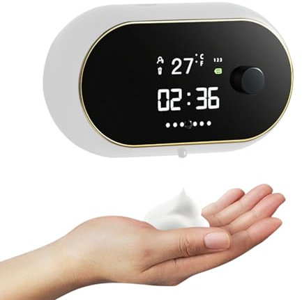 Automatischer Seifenspender Wandmontage, USB Wiederaufladbar Elektrischer Handseifenspender Pumpe mit IR-Sensor, Smart Elektrischer Spender für Küche & Bad(Schwarz und Weiß)