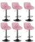 Supfine Barhocker 2er-Set, Samt-Barstuhl mit verstellbaren Beinen, Barhocker Höhenverstellbar, Moderne Barhocker mit Fußstütze, Barstuhl für Bar/Küche (6, Rosa)