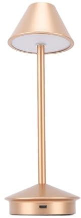 Locadence Lampada da Tavolo Senza Fili, Regolazione Continua a 3 Colori, Lampada da Scrivania a LED Portatile in Stile Moderno in Ferro con Controllo Touch per Camera da Letto, Scrivania (Oro Rosa)