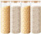 WOPPLXY 4PCS Glass Spaghetti Storage Jars 2000ml - Glass Jars with Bamboo Lids - Airtight Food Pasta Storage Containers Canisters for Cereal, Flour, Tea, Coffee, Kitchen