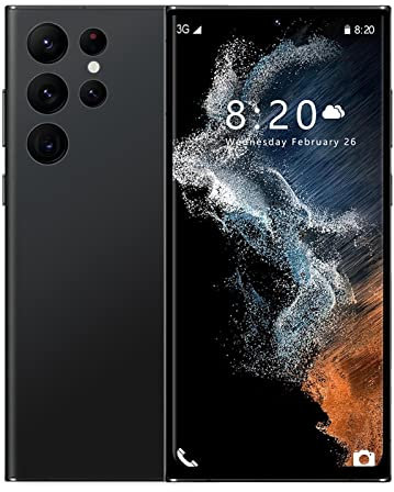 Smartphone Libres Baratos S22 Ultra 7.2 Pulgadas FaceUnlock Pantalla Android Smartphone 4GRAM + 32GROM Teléfono Inteligente Desbloqueado (Black, One Size)