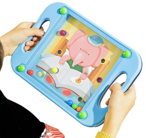 Senteen Labyrinth Spiel, Kugellabyrinth ab 8, Labyrinth Spiel für Kinder 4-8 Jahren, Mit Zehn Ersatzkarten, Balance Labyrinth Rolling Ball Spielzeug, Phantasie Bildung Spielzeug(Blau)