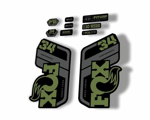 Gabel Ersatz Aufkleber kompatibel für Fox 34 2021 Performance Series Olive (matt)