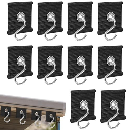 Boutihao 10 Pezzi Ganci per Tende da Campeggio a S, Gancio per Tendalino Camper, Occhielli Universali per Binario di Fissaggio al Tetto 5/6 mm – 7/8 mm, per Tendalino Camper, Roulotte, Giardino
