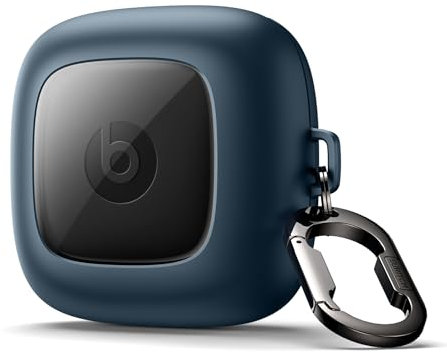 SURITCH Funda para Powerbeats Pro, Antichoque Magnética Funda Protectora de TPU con Magnetismo Bloqueo de Tapa y Llavero con Mosquetón y Ventana Transparente con Logotipo para Powerbeats Pro(Azul)