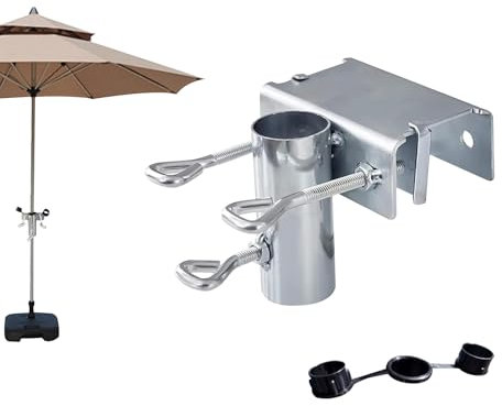 Abrazadera para Sombrilla,Soporte para sombrilla de balcón,Soporte de Sombrilla para Balcón,Soporte Sombrilla Balcon,Ajustable,para barandilla de balcón, Playa, Patio,Mesa