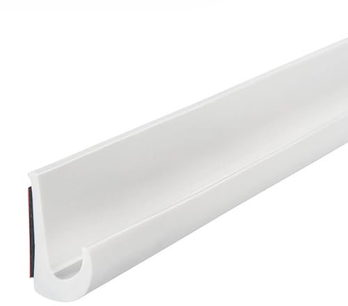 Btstil 5m RV-Regenrinnen, J Shape RV-Regenrinne, PVC-Regenstreifen Selbstklebende Dach-Regenumleitungsstreifen für LKW, Wohnmobil, Boot, Van, Tür (Weiß, 5m)