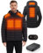 HEWINZE Beheizbare Jacke Herren mit kapuze,Warme Pufferjacke Damen mit akku 7.4V,Doppelschaltersteuerung Winterjacke für Outdoor Wandern Jagd Motorrad Camping.
