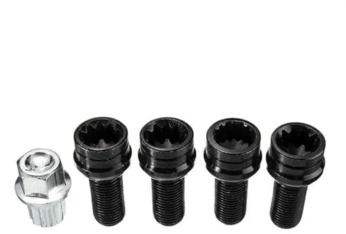 PUNICS Kompatibel Mit VW Für Golf Für J&etta Stahlfelgen Schraubenbolzen Schlüsselschloss Radmutter M14x1,5mm 8D0601139F Radnabenmuttern