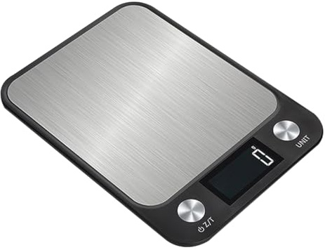 Garneck Küchenwaage Digital Schwarz mit Edelstahlkonstruktion Kapazität Präzise Lcd-anzeige Kompakt und Leicht für Einfache Handhabung und Reinigung