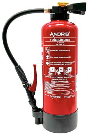 2X Aufladefeuerlöscher - fluorfrei 6L ABF Schaum (Fettbrand) 9LE (27A, 144B 25F) inkl. Wandhalterung,