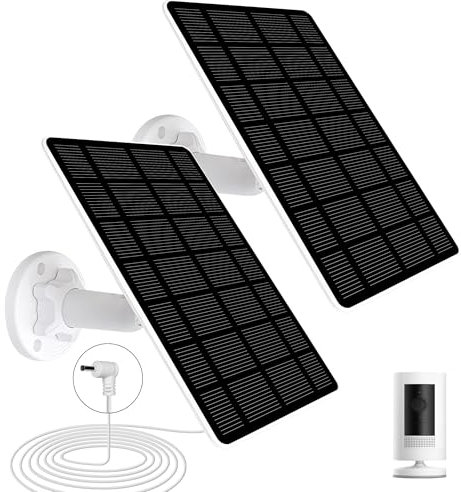 2-Pack 5W Solar Panel for Ring Camera, Solar Charger Compatible with Ring Spotlight Cam Plus/Pro(Battery), Stick Up Cam/Pro Battery, Spotlight Cam Battery, 13FT Cable with Ring Barrel Adapter to USB-C