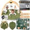 MEERWALD KINDER Spielbogen Baby - Premium Baby Spieldecke mit Bogen blattförmig mit 6 sensorischen Spielzeugen inkl. Meilensteinkarten Baby - Spielmatte Baby, Krabbelmatte, extra dicke Krabbeldecke