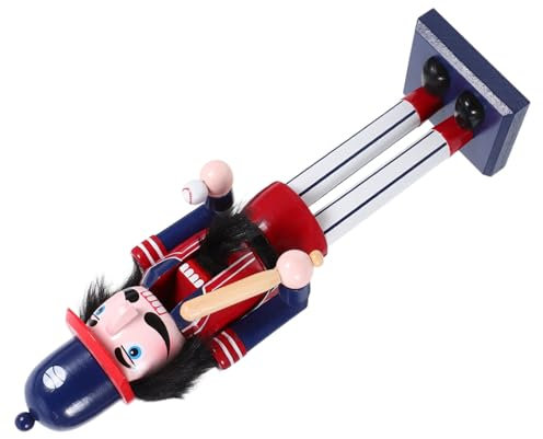 MOLUCKFU Nussknacker Eines Baseballspielers Nussknacker Dekorationen Walnuss-Cracker Weihnachtsdekorativer Nussknacker König Der Nussknacker Eichhörnchen Nussknacker Nusssammler Figur Holz