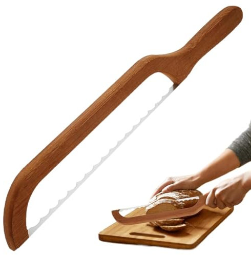 Tuxuseo Bread Bow Cutter, Serrated Bread Cutter Made of Stainless Steel, 40 cm Bread Hacksaw for Bread Slicer, Kitchen Tools for Baking and Cutting