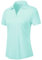 donhobo Poloshirt Damen Golf Polohemd Kurzarm Oberteile Funktions Polo Sommershirts Schnelltrocknend Atmungsaktiv Sport Tennis Lady-Fit T-Shirts, Himmelblau, XL