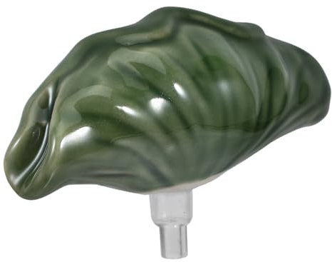 Yardwe Eleganter Keramik-wasserspeier in Lotusblattform Dekoration Für Aquarien Teiche Und Gärten Im Freien