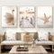 Uixxducc 3er Boho Poster Set Ästhetik Beach Landschaft Bilder Set, Beige Reed Pampas Wandbilder Wohnzimmer, Schöne Leinwandbild Wanddeko für Schlafzimmer ohne Rahmen (30x40cm,D)
