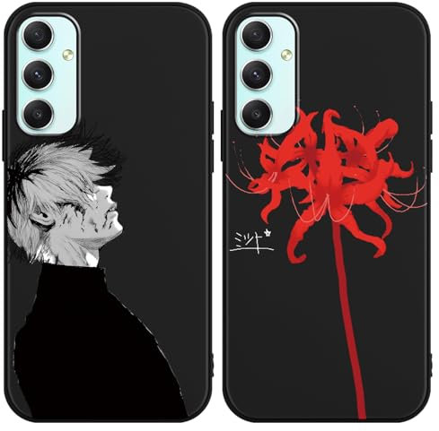 [2 Stück] Handyhülle für Samsung Galaxy A34 5G 6.6 Hülle, Anime Tokyo Ghoul Manga Premium Silikon TPU Case Fallschutz Kratzfest Stoßfest Schutzhülle für Samsung Galaxy A34