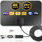 Antenne TV Intérieure 2025 Nouvelle Antenne TV Numérique Terrestre pour 4K/1080P HDTV, Antenne Intérieure Amplifiée Puissante Capte Les Signaux DVB-T2 jusqu'à 380 km avec Câble Coaxial 5 m - Noir
