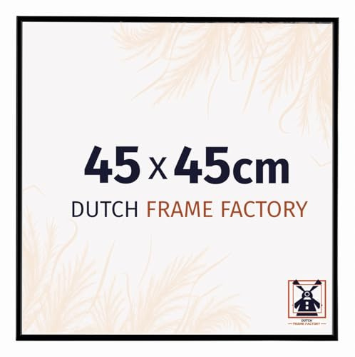 Dutch Frame Factory - Bilderrahmen 45x45 cm Schwarz Matt - Kunststoff | Antireflex-Acrylglas aus Kunststoff, Wandmontage, Geeignet für Fotos, Poster und Puzzles, Easy, Made in Holland
