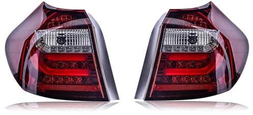 Auto Rückleuchten für BMW 1 Series E87 E81 116 118 120 2004-2011, Heckleuchte Glühlampe glasklar/rot Set links & rechts