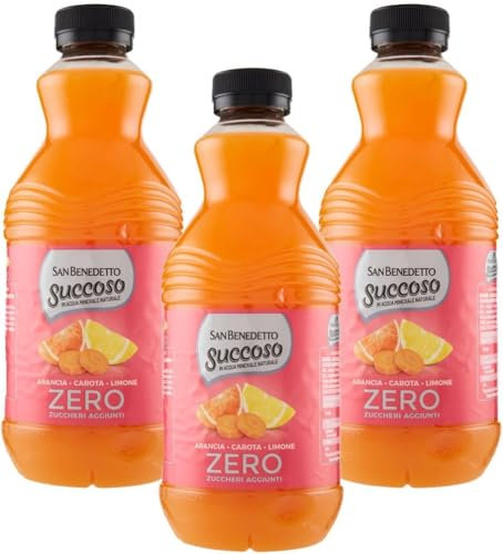 3X Succoso Zero ACE gusto di Arancia, Carota e Limone, Succo di Frutta Senza Zuccheri Aggiunti 900ml