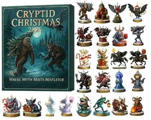 Mystery-Advents-Weihnachtskalender 2025, 24 Days Of monsterss taless, 24 Flache 2D-Acryl-Ornamente, Mysteries Of The Unknown Für Kinder, Kleinkinder, Teenager, Erwachsene, Mädchen, Frauen