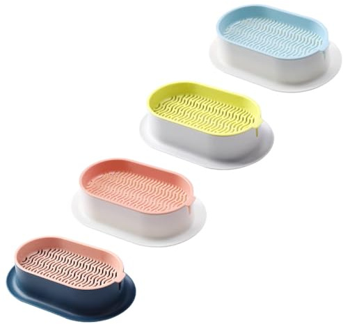 EPIGEIST Set 4 Pezzi Vasi per Coltivazione senza Terriccio per Gatta Design a Doppio Strato in Plastica Ecologica per Animali Domestici