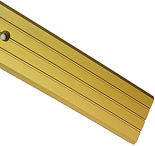 TMW Profiles 2M Aluminium Door Threshold 40mm – Gold– Pre-Drilled Fluted, 2m LPPS (Gold)